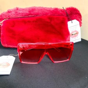 Red Furry Fanny Pack (Glasses sold separately)